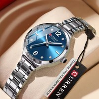 Jam Tangan Wanita Quartz Curren 9105 Tali Baja Tahan Karat Elegan Jam Tangan Wanita untuk Acara Formal Gelang Fashion Tahan Air