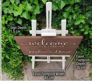 Letrero de Bienvenida Rectangular de Madera con Texto Grabado Josephine Damon Boda - Product Image 5
