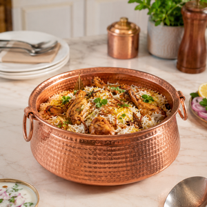 Hammered Pure <b>Copper</b> Uruli Bowl with Ring Handles for Cooking, Serving, Decor Traditional Indian Vessel Handmade <b>Copper</b> Kadhai - Product Image 4