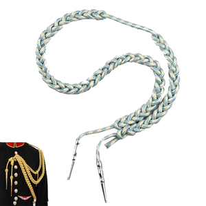 Green and White <b>Braided</b> Metallic <b>Cord</b> with Silver Tips for Garment Use - Product Image 4