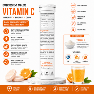 Tabletas Efervescentes de Vitamina C 1000mg de Marca Privada, Fabricante de Suplementos para el Apoyo Inmunológico, Venta al Por Mayor OEM ODM - Product Image 2