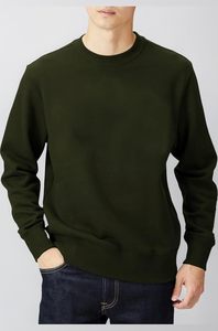 เสื้อสเวตเชิ้ตผู้ชายดีไซน์คลาสสิก คอกลมสัมผัสนุ่ม สีพื้น ใส่ได้ทุกวัน วัสดุทนทาน ข้อมือเสื้อแบบริบ - Product Image 2