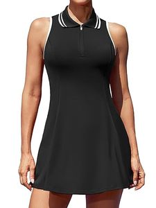 Ladies Athletic Apparel Smooth Stretch Fabric Ventilated Tennis Uniform Modern Chic Zip Neck Performance Gym <b>Running</b> Exercise - Product Image 3