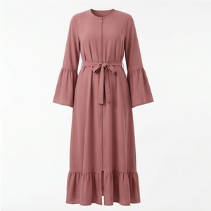 ชุดอาบายะห์ทรงผีเสื้อ สีพื้น ปรับแต่งสีได้ เรียบง่าย สุภาพ ชุดคลุมยาวแบบอิสลาม ชุดมุสลิมแบบเรียบ - Product Image 1