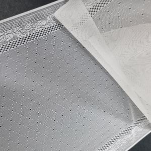 Tissu en dentelle extensible à pois en maille, 24 cm, léger, en nylon et élasthanne, tricoté chaîne, avec bandes latérales florales pour lingerie de mariage - Product Image 1