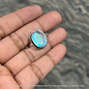 Jewelry Perfections High Quality Natural Aurora <b>Opal</b> Sterling Silver Plated Vintage <b>Rings</b> Lot Wholesale Brass Gemstone Fashion - Product Image 2