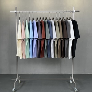 T-shirt décontracté pour homme, col rond, manches courtes, tricoté, 100% coton, coupe classique, couleur unie - Product Image 1