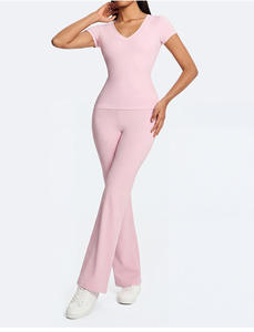 Camiseta Deportiva para Mujer, Nuevo Modelo, Cuello Alto, Manga Corta, Alta Elasticidad, Transpirable, Tallas Grandes, para Yoga y Running - Product Image 3