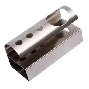 Soporte para cepillos de dientes de latón con acabado de níquel pulido, moderno, ecológico, de dos piezas, organizador de encimera para baño - Product Image 3