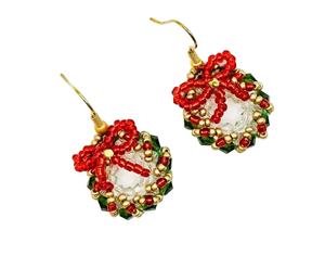 Boucles d'oreilles design perlé de luxe faites à la main pour femmes et filles d'Inde - Product Image 1