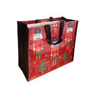 High Quality <b>Large</b> Recycled PP Woven Foldable Shopping Tote <b>Bag</b> Custom <b>Christmas</b> Printed Hot Selling Reusable <b>Bag</b> - Product Image 2