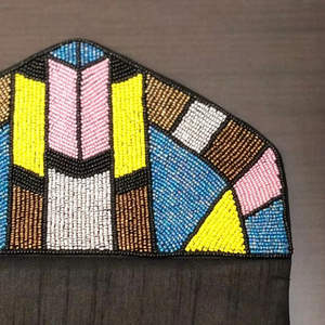 Bolso de Mano Casual Duradero con Asa de Cuentas Multicolor y Cristales de Lujo Hechos a Mano en India, Estilo Local - Product Image 6