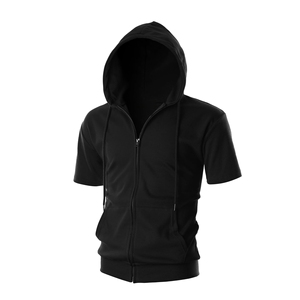 เสื้อฮู้ดซิปแขนสั้นสำหรับฤดูร้อน เสื้อผ้ากีฬาผู้ชาย น้ำหนักเบา เสื้อออกกำลังกาย ระบายอากาศได้ดี เหมาะสำหรับกิจกรรมกลางแจ้งสำหรับผู้ชาย - Product Image 3