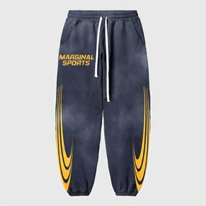 Conjunto Deportivo Personalizado de Alta Calidad 2026, Pantalones Deportivos Acampanados de Algodón para Invierno, Sudadera con Capucha, Estampado Serigrafiado con Efecto Ácido, para Hombre - Product Image 5