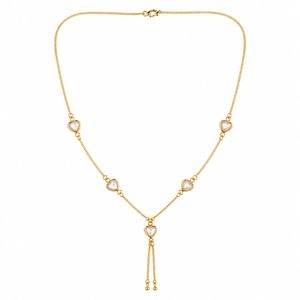 Collar de Cadena Larga con Colgante de Corazón en Acero Inoxidable Chapado en Oro para Mujer, Moderno y Elegante - Product Image 2