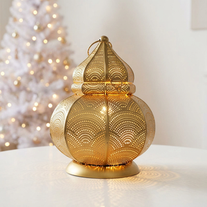 Wholesale Festive <b>Decorative</b> Metal <b>Moroccan</b> Style Lantern With Perforated Design For Home <b>Decoration</b> - Product Image 2