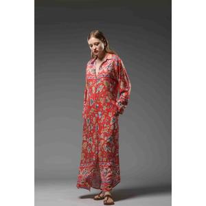 เดรสยาวพิมพ์ลายดอกไม้สไตล์โกธิคสำหรับผู้หญิง  ชุดเดรสทรงหลวมแบบไม่มีแขน  ติดกระดุม  ลำลองสไตล์โบฮีเมียน  เหมาะสำหรับฤดูใบไม้ร่วง - Product Image 2