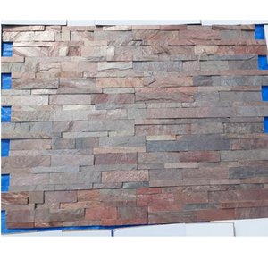 Panneaux en ardoise rouge multicolores, revêtement mural en pierre naturelle pour la maison, l'hôtel, le bureau, murs intérieurs décoratifs, finition polie - Product Image 3