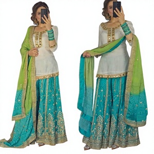 Ropa india de diseñador de alta calidad, lavable y resistente, para mujer, de seda malaya, completamente cosida, lista para usar, Salwar Kameez, para fiestas y festivales. - Product Image 1