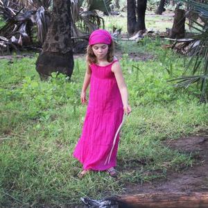 Delightfully 100% Soft Cotton Fabric Girl's Latest Summer Sleeveless Long Loose Fit Sundress Adjustable <b>Strap</b> Solid Children's - Product Image 4