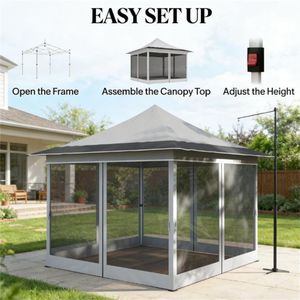 Light Gray Rain Shelter <b>Tent</b> Pergola for Gardens & Terraces <b>Canopy</b> & Gazebo Product - Product Image 3