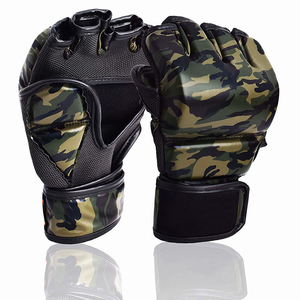 ถุงมือ MMA ลายพรางแบบกำหนดเอง ราคาถูก คุณภาพดีที่สุด ถุงมือ MMA บุโฟมอย่างดี ทนทาน ถุงมือต่อสู้ MMA หนัง PU ครึ่งนิ้ว - Product Image 1
