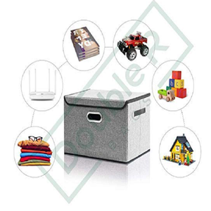 Storage Cube Basket Luggage & Travel <b>Bags</b> with Label Window Closet Organizer Bin for Wardrobe Shelf Home and Office - Product Image 2