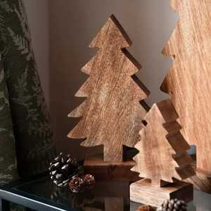 Juego de Adornos Navideños de Madera Románticos, Multicolores, Escalonados, para Mesa, Decoración Festiva, Duraderos y Ecológicos - Product Image 6