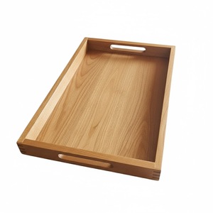 Plateau de service en bois massif naturel de haute qualité, sûr pour les aliments, avec poignées, plateau à collations, pour la maison, la cuisine, le restaurant, l'hôtel, les mariages, luxe - Product Image 1