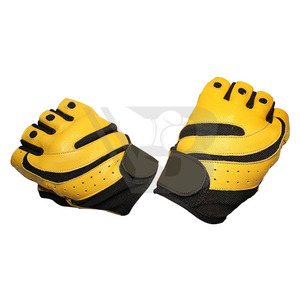 Yellow Half-Finger Cycling Gloves for Unisex Outdoor Sports Weight Lifting Non-Slip Gel <b>Pad</b> Palm Workout Fitness Gym Synthetic - Product Image 1
