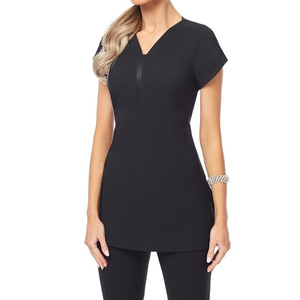 Uniforme Profesional para Spa y Salón de Belleza para Mujer, Túnica Elegante, Ropa de Trabajo, Manga Corta, Chaqueta para Recepcionista de Oficina - Product Image 6