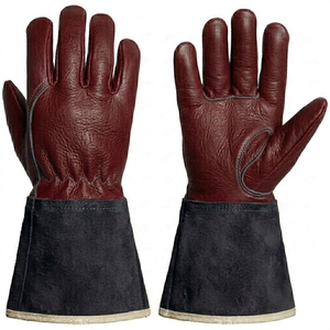 Guantes de soldadura de última generación, resistentes al calor, de cuero vacuno, con costuras reforzadas, equipo de seguridad industrial para trabajos pesados. - Product Image 1