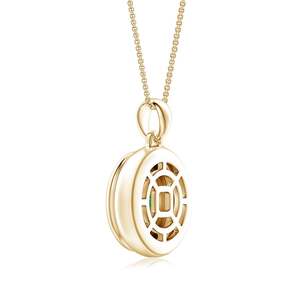 2026 Top Selling Fine Jewelry IGI Certified Pendant 14K Gold Round Cut 9MM 2.5C Green Emerald <b>Men</b>’s Medallion Pendant With Chain - Product Image 3