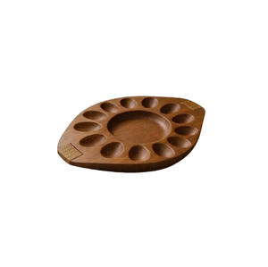 Plateau à œufs rectangulaire en bois d'acacia massif, support de rangement pour comptoir, présentoir de cuisine, plateau de service - Product Image 4
