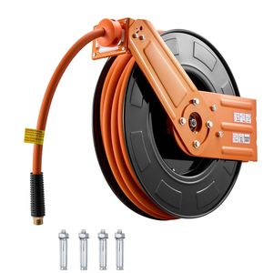 Tubo Flessibile Retrattile in Gomma da 1/2 Pollice x 50 Piedi, 300 PSI Max, con Avvolgitore Automatico e Cavo da 5 Piedi per Applicazioni Idriche - Product Image 1