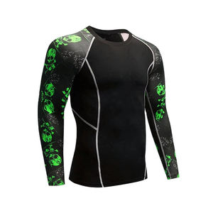 Camiseta Deportiva de Manga Larga para Hombre, Sublimada, de Alta Calidad, con Estampado de Calavera Negra y Verde, de Secado Rápido - Product Image 6