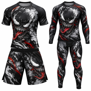 OEM Custom BJJ No <strong>Gi</strong> MMA Set Sublimation Rash Guard Fight Shorts Wholesale Sportswear - Product Image 4