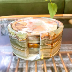 OEM Luxury <b>Marble</b> Onyx Modern Kitchen Coasters & Mats Set with Holder-Big Slab Durable Eco-Friendly - Product Image 5