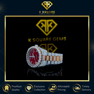 Nouvelle montre de luxe de haute qualité, automatique, à quartz, résistante à l'eau, en acier inoxydable, avec verre saphir et bracelet en diamants moissanite - Product Image 4