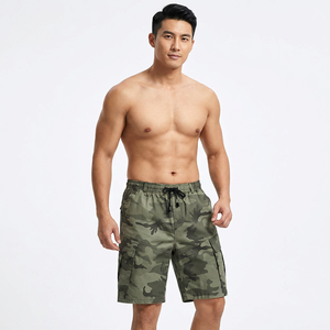 Pantalones Cortos de Camuflaje para Hombre, Cintura Media, Cordón Ajustable, Tela Oxford Transpirable, Pantalones Cortos Casuales Tipo Bermuda con Bolsillos - Product Image 5