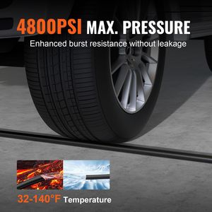 Tubo per Idropulitrice Senza Pieghe 100FT 3/8'' Maschio 14.8 3/8'' Femmina 15, Raggio di Piegatura 4.9FT per la Maggior Parte delle Idropulitrici ad Alta Pressione - Product Image 3