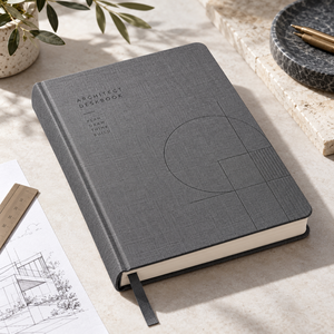 LABON Custom Architect Deskbook Slate Grey Bookcloth Notebook Modernist Blueprint <strong>Project</strong> <strong>Planner</strong> - Product Image 3
