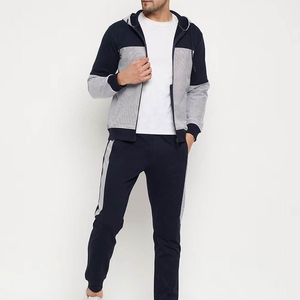 Ensemble de survêtement pour homme de qualité supérieure, deux pièces, à capuche, décontracté, 100% coton, léger, respirant, avec fermeture éclair, pour le jogging - Product Image 5