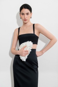 Falda de Oficina para Mujer Más Vendida, Falda Larga de Seda MYRA, Falda Larga de Satén MISSION, Silueta Recta Sólida, Largo Maxi, Faldas Maxi para Mujer - Product Image 6