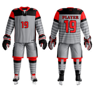Custom Ice Hockey Uniform 100% Polyester Breathable Lightweight Team Jersey Sublimation OEM ODM Wholesale - Product Image 3