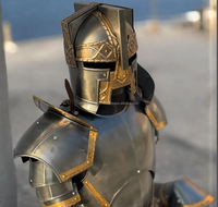 Moria Dwarf Dwarven Steel Knight Armor Suit Armor de cuerpo completo con Cuirass Pauldrons Brazers Greaves Helmet- Cosplay Cuerpo completo