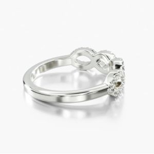 Anillo de Boda de Diamante Cultivado en Laboratorio con Corte Redondo, Estilo Único de Media Eternidad, para Mujer, Marca RITZIN - Product Image 2