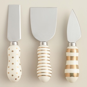 Juego de cuchillos de acero inoxidable hechos a mano, utensilios para queso, Pizza y queso, plateados y dorados, para restaurante - Product Image 6