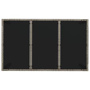 Gray 59.1"x35.4"x29.5" <b>Outdoor</b> Poly Rattan Patio <b>Table</b> with Glass Top - Product Image 5