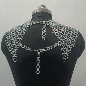 Collier en maille d'aluminium artisanal, collier ras du cou gothique traditionnel en maille polie pour costume de cosplay de foire Renaissance - Product Image 5